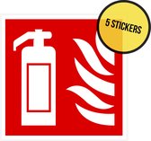 Pictogram/ sticker | Brandblusser | 10 x 10 cm | Brandbeveiliging | Brandblusapparaat | Noodpictogram | Brandweer | Wettelijke verplichting | 5 stuks