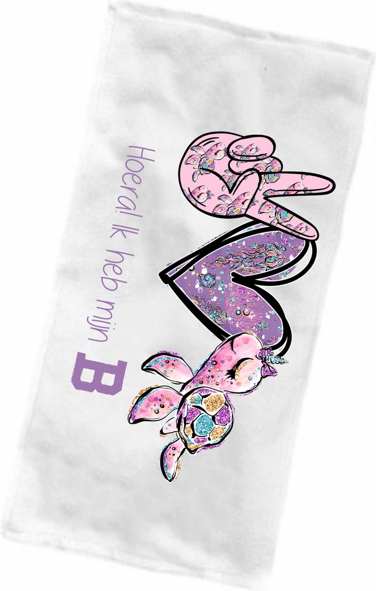 Strandlaken-badhanddoek-kind zwemdiploma-hoera ik heb mijn b-meisjes-cadeau afzwemmen-handdoek voor kinderen