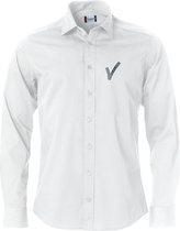 Security / Beveiliging kleding - Clique - Overhemd / Blouse inclusief borstlogo (V-tje) - Wit - Maat XL - VOOR PROFESSIONALS