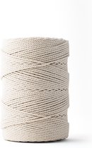 Ledent macramé touw, (3mm, 240M, Natuur), dubbel getwist - van 100% geregenereerd katoenkoord - Macramé touw in verschillende afmetingen om mee te knutselen.