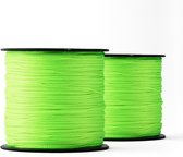 SNURO polyester touw (1mm, 2 x 100M) - robuust gevlochten polyester touw in het fluorescerend groen voor elke toepassing - weerbestendig touw ideaal voor buiten & survival.