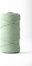 Ledent macramé touw, (3mm, 120M, Eucalyptus), enkel getwist - van 100% geregenereerd katoenkoord - Macramé touw in verschillende kleuren voor creatieve projecten.