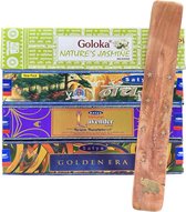 15 grams Natural voordeelpakket - Satya en Goloka Wierook Pakket - Goloka Nature's Jasmine - Satya Natural - Satya Natural Lavender - Satya Golden Era - Incense Sticks - wierook stokjes