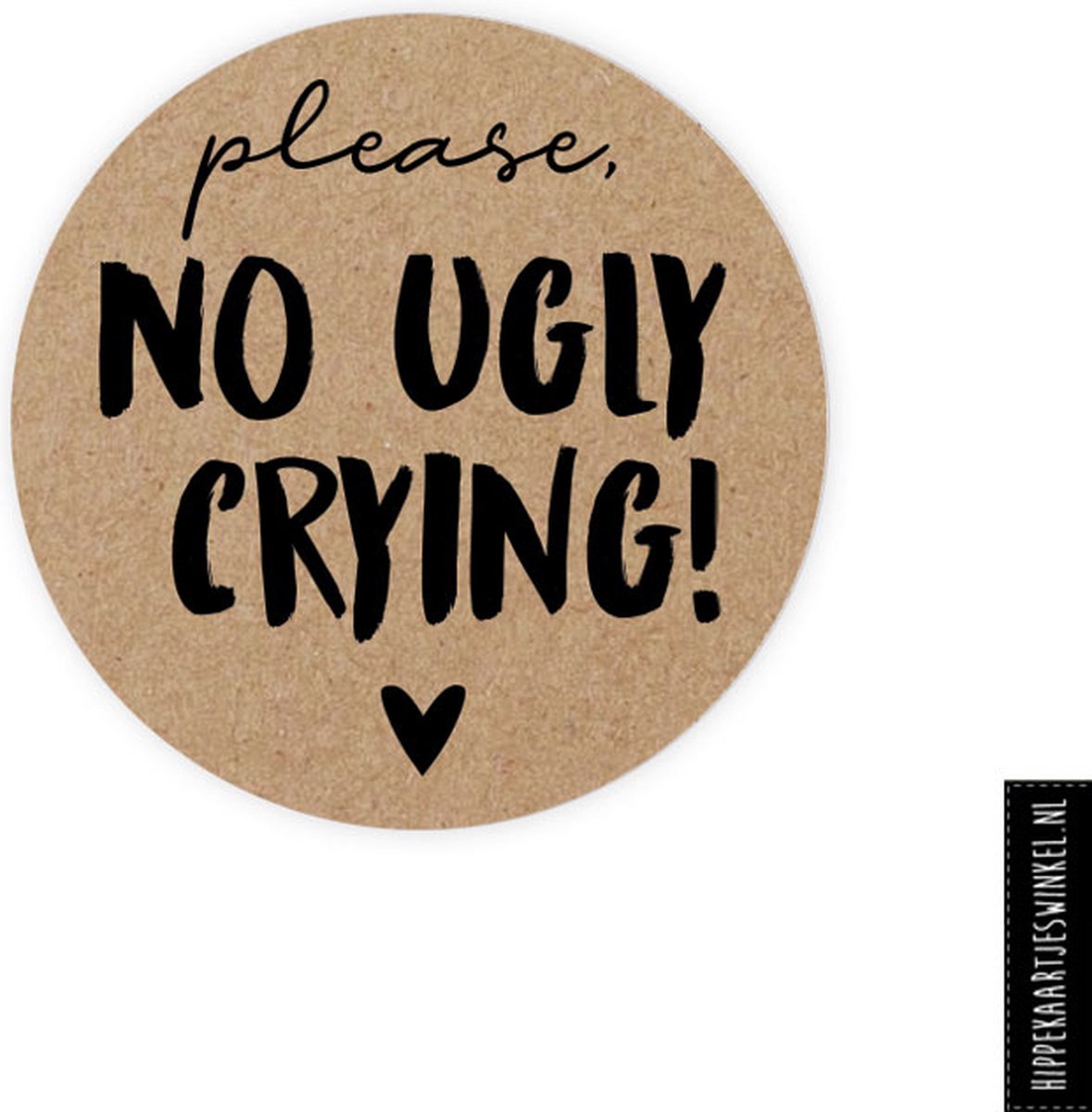No ugly crying kraft bruiloft trouwen vrolijke tranen DIY
