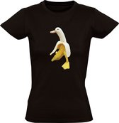 Eend banaan Dames T-shirt - combinatie - dier - eten - fruit - gezond - grappig