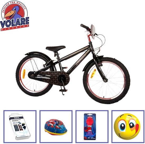 Frederimo Vélo 20 Pouces Enfant – Rouge, Avec Porte-bidon, Garde-boue, Boussole Et Double Frein à Disque