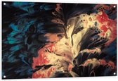 Tuinposter – Mix van Blauwe, Zwarte, Rode en Bruine Tinten - 120x80 cm Foto op Tuinposter (wanddecoratie voor buiten en binnen)