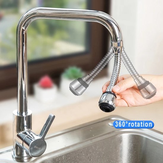Kraanverlenging Verstelbaar Spatwaterdicht Draaiend Keuken Waterbesparend Nozzle Filterventiel Grijs 18cm Kraanverlenging Verstelbaar Spatwaterdicht Draaiend Keuken Waterbesparend Nozzle Filterventiel Grijs 18cm