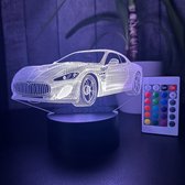 Klarigo® Nachtlamp – 3D LED Lamp Illusie – 16 Kleuren – Bureaulamp – Auto lamp – Sfeerlamp Aston Martin – Nachtlampje Kinderen – Creative lamp - Afstandsbediening