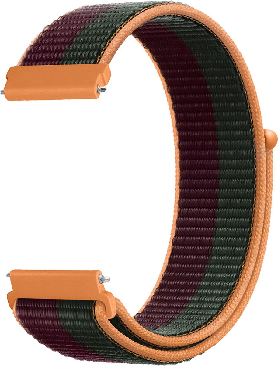 Strap-it Smartwatch bandje 22mm - zacht nylon bandje geschikt voor Samsung Galaxy Watch 1 46mm / Galaxy Watch 3 45mm / Gear S3 Classic & Frontier - OnePlus Watch - Amazfit GTR 47mm / GTR 2 / GTR 3 - Pro - Dark cherry