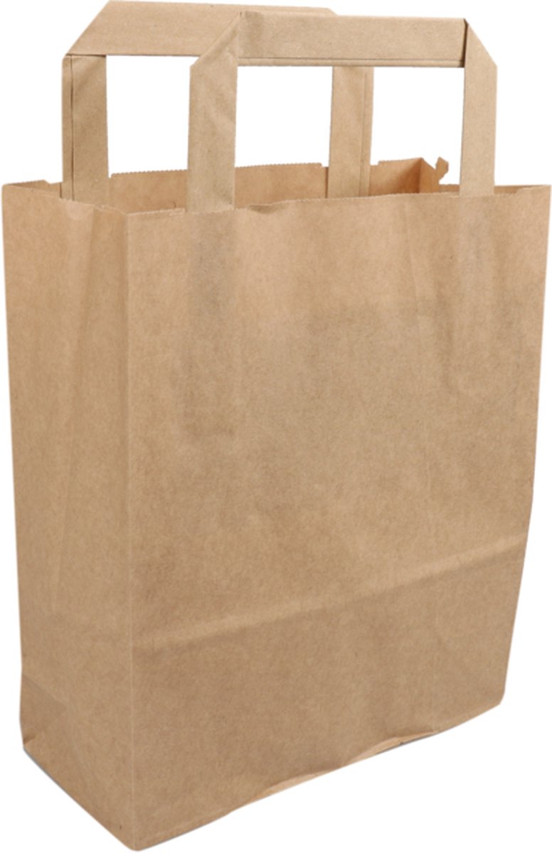 Tas - Papier - 18x8x22cm - papieren draagtas - bruin - 250 stuks