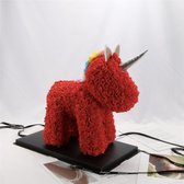 Licorne rouge faite de roses - cadeau d'anniversaire - Roses Ours rose - Ours rose - Licorne rouge