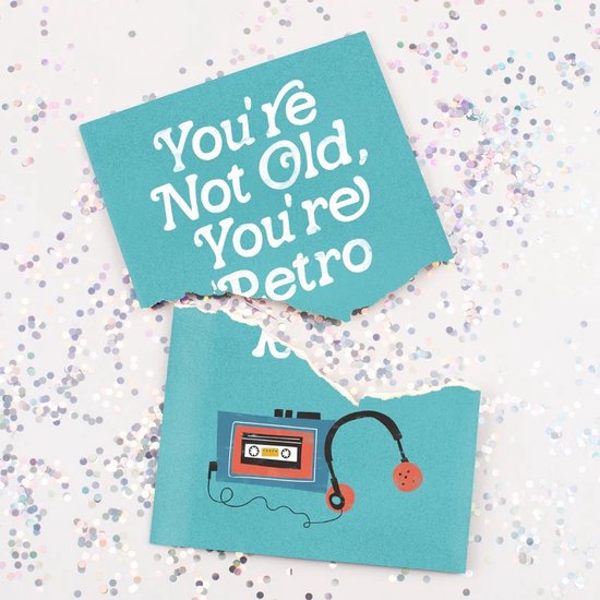 Lustige Geburtstagskarte „You‘re Not Old, You‘re Retro“ – Humorvolle Mix-Tape-Karte Für Männer & Frauen