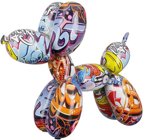 Gilde Design - Chien Ballon - Pop Art - Polyrésine - 25 cm de haut