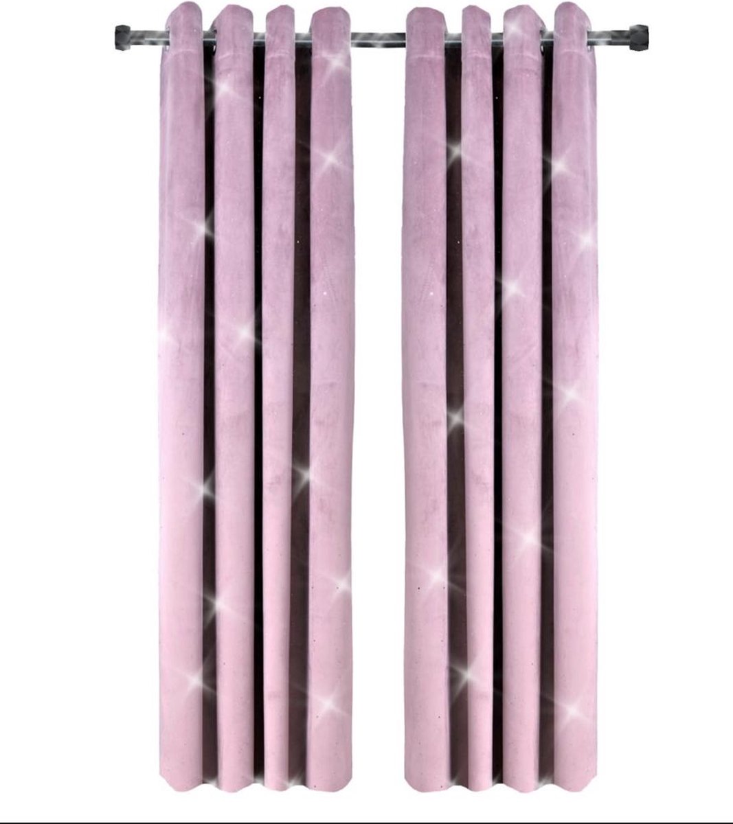 Glow Thuis -Kant en klaar gordijnen - verduisterend - Roze kleur Curtains met gloed- 140x260cm - hoge kwaliteit fluweel