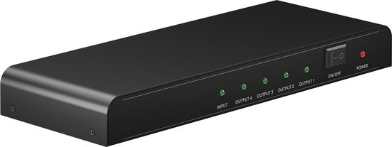 Goobay HDMI splitter 1 naar 4 - HDMI1.4 (4K 30Hz) / zwart