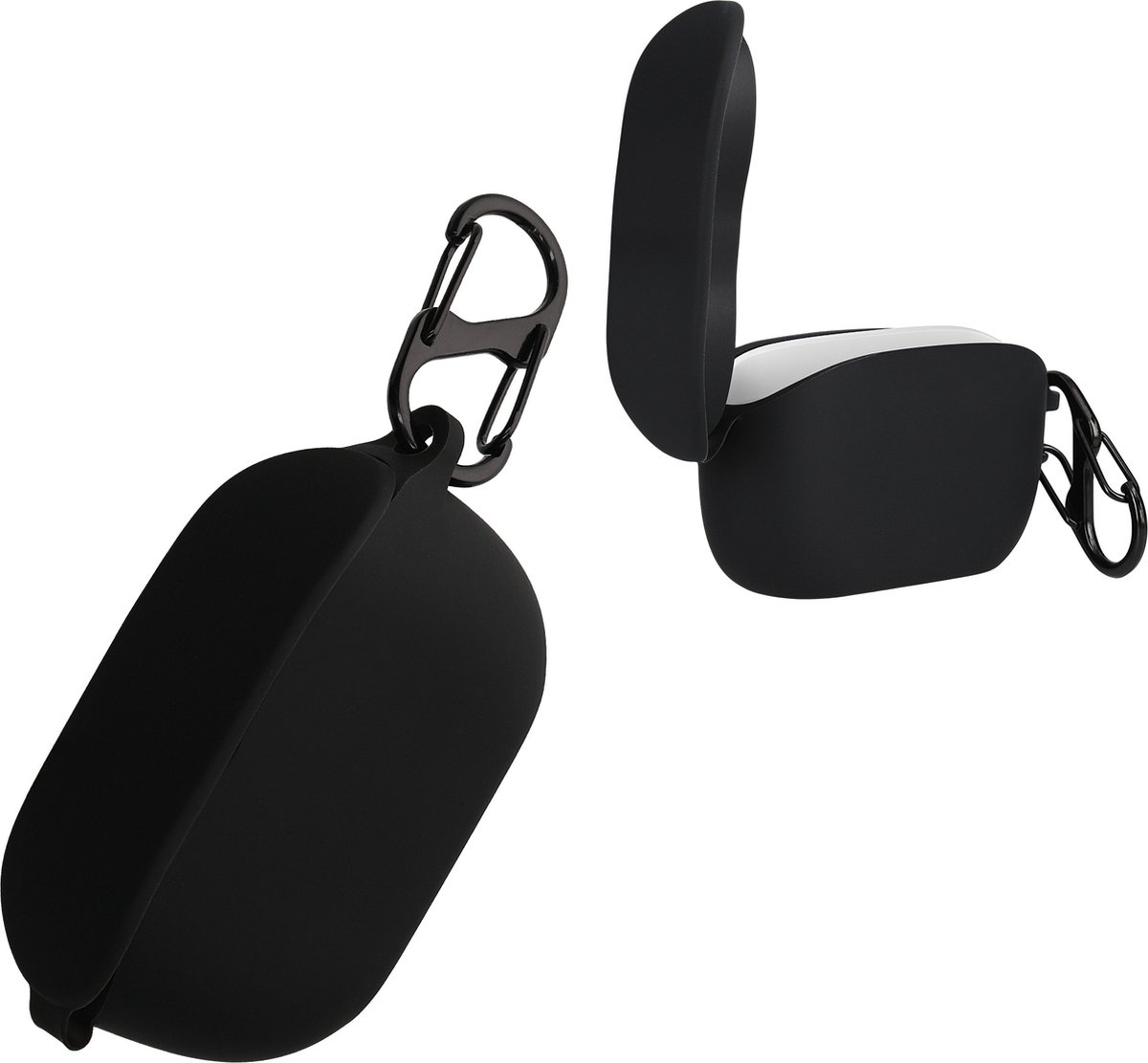 kwmobile Hoes geschikt voor JBL Wave 100TWS - Siliconen cover voor oordopjes in zwart