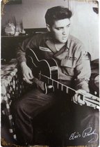 Metalen wandbord concertbord Elvis Presley Army Gitar - 20 x 30 cm