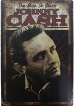 Metalen wandbord concertbord Johnny Cash men in black - 20 x 30 cm