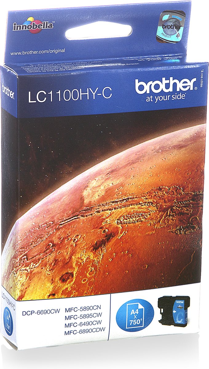 Brother LC1100HYC inktcartridge, origineel cyaan, 1 stuk