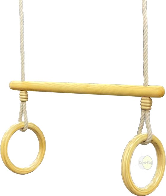 slepen Somber mannetje Déko-Play trapeze met houten ringen | bol.com