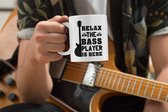 Rick & Rich Mok - Mok Muziek - Koffiemok Music - Mok met opdruk - Witte koffie mok bedrukt - Witte thee mok - Mug quote - Relax The Bass Player Is Here