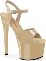 Pleaser - PASSION-709 Sandaal met enkelband, Paaldans schoenen - US 9 - 39 Shoes - Creme