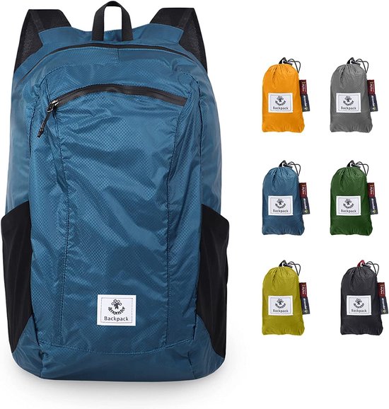 pvouwbare rugzak, ultralicht, uniseks, outdoor, waterdichte wandelrugzak voor kamperen, wandelen, reizen, sporten, klimmen, fietsen, blauw, 16L