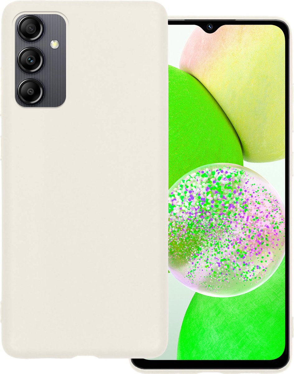Hoesje Geschikt voor Samsung Galaxy A14 - Sterk & Shockproof - Hoes Cover - Siliconen Case - Wit