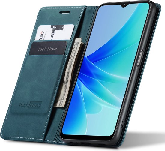 Etui Oppo A57 / A57s - Book Case Cuir Slimline Blauw