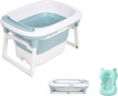 Babify - Compacte babybadkuip, opvouwbaar, met verkleiningskussen Aqua Plus, 0 tot 8 jaar, mintgroen.