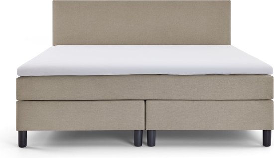 Beddenreus Comfort Box Lowen Plus vlak met gestoffeerd matras - 120 x 200 cm - grey beige
