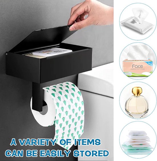 DOKKOME Toiletpapierhouder, toiletpapierhouder, zonder boren, wc DOKKOME Toiletpapierhouder, toiletpapierhouder, zonder boren, wc