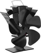 Tomersun - Houtkachel ventilator - Haard ventilator - Ecofan kachelventilator 5 bladen zwart