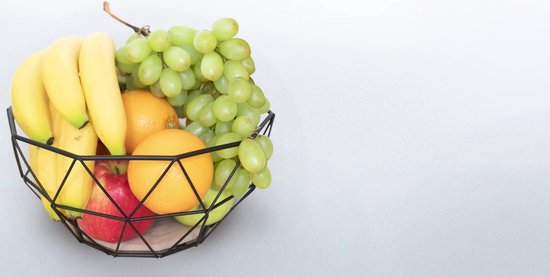 Relaxdays Metalen Fruitschaal Draad 28 Cm Fruitmand Modern Broodmand Mandje Zwart 590406831