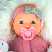 Dream Collection Badpop Pasgeboren Baby - Babypop met Poppenaccessoires - Melkfles, Knuffelbeer en Speen - Realistisch Spel - Verstelbaar Zacht Lichaam - Pop vanaf 2 jaar - 40 cm