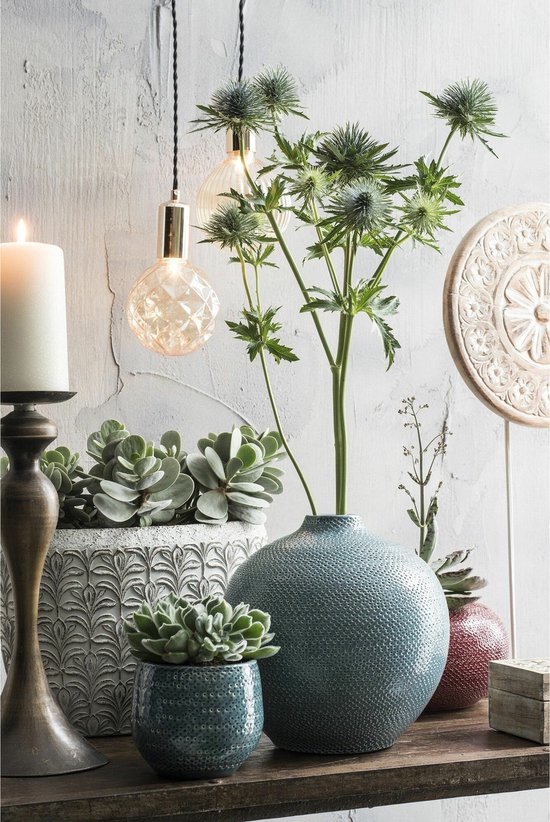 Mica Decorations pot rond Gabriel bordeaux dimensions en cm: 20 x 25