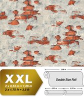Papier peint en carreaux de pierre EDEM 819DN55 papier peint intissé vinyle dur gaufré à chaud aspect spachtelputz légèrement texturé gris mat rouge brique gris quartz 10,65 m2