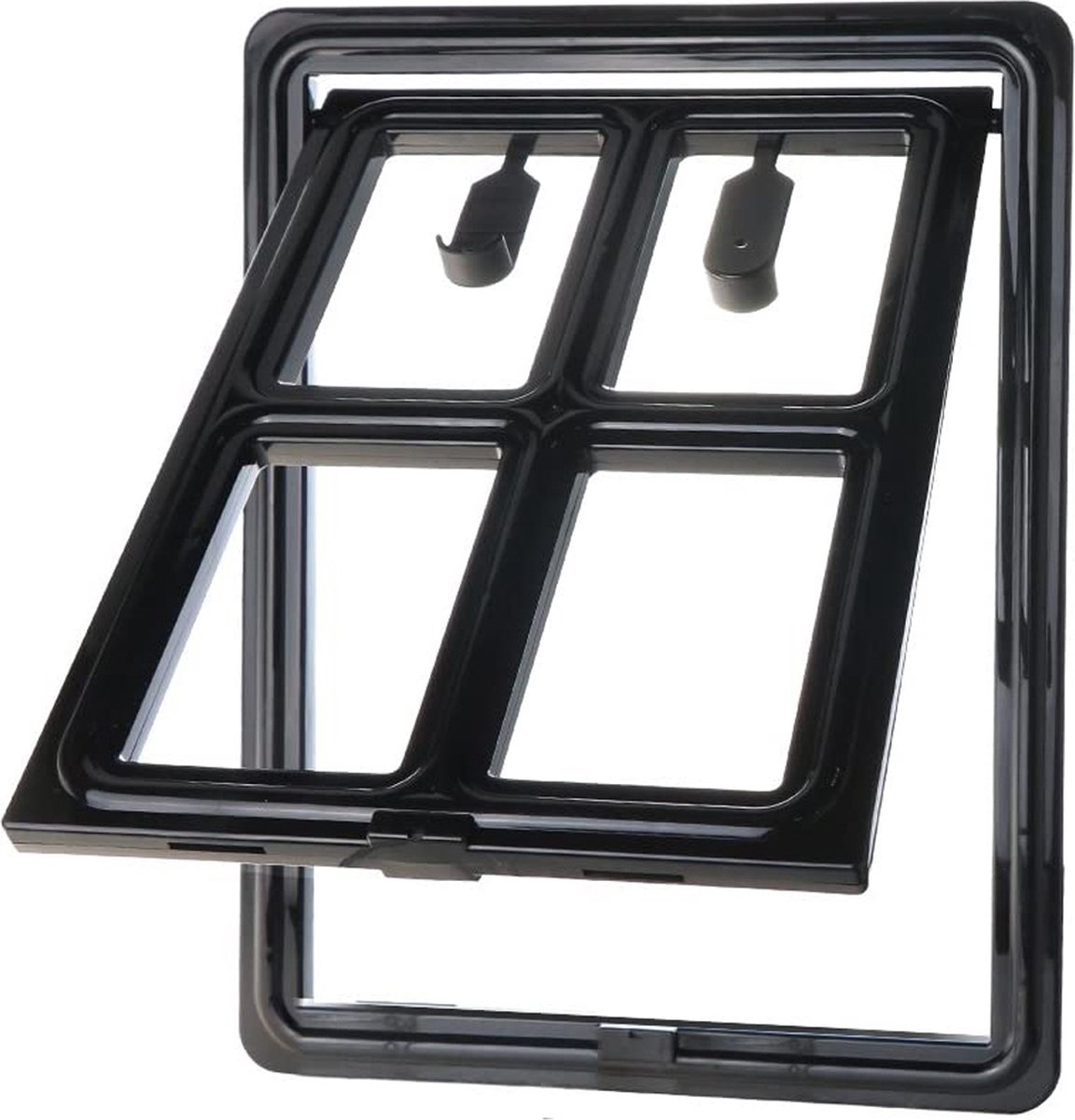 Flokoo - Hondenluik - Afsluitbaar - 4 Standen - 35x28 Cm - Zwart