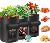 3-pack aardappelzakken, 10 gallon plantenzakken, plantenpot met kijkvenster en handgrepen, ademende plantenzakken voor aardappelen, planten, groenten