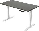 Office Hero® Cosmic Slinger- Zit sta bureau in hoogte verstelbaar wit frame - Game bureau - Computertafel - Werktafel - 160x80 - Logan eik
