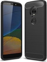 Motorola Moto E5 Geborsteld TPU Hoesje Zwart