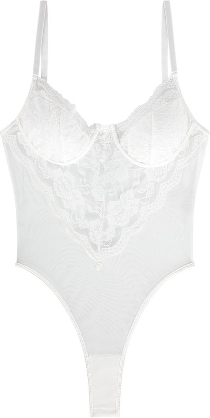 Pavo Couture - Body Loua Witte Filet et Dentelle - Taille S