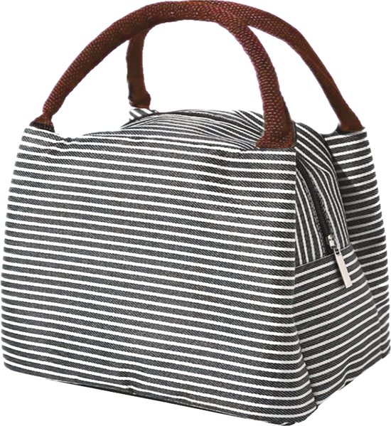 Koeltas - Grijs/Wit | Lunchtas | Polyester / Nylon | 23x15x20 cm | Fashion Favorite