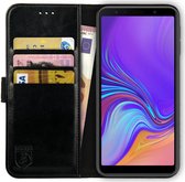 Rosso Element Book Case Wallet Hoesje Geschikt voor Samsung Galaxy A7 (2018) | Portemonnee | 3 Pasjes | Magneetsluiting | Stand Functie | Zwart