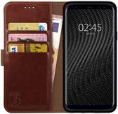 Rosso Element Book Case Wallet Hoesje Geschikt voor Samsung Galaxy S9 | Portemonnee | 3 Pasjes | Magneetsluiting | Stand Functie | Bruin