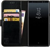 Rosso Element Book Case Wallet Hoesje Geschikt voor Samsung Galaxy Note 9 | Portemonnee | 3 Pasjes | Magneetsluiting | Stand Functie | Zwart