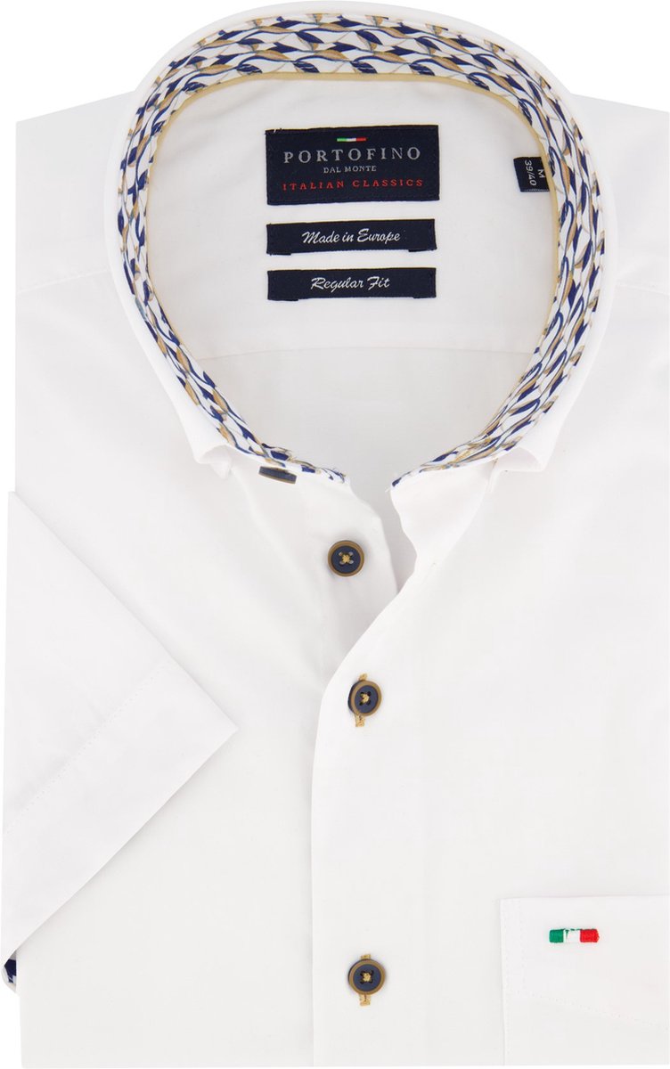 Portofino casual overhemd korte mouw wit bol