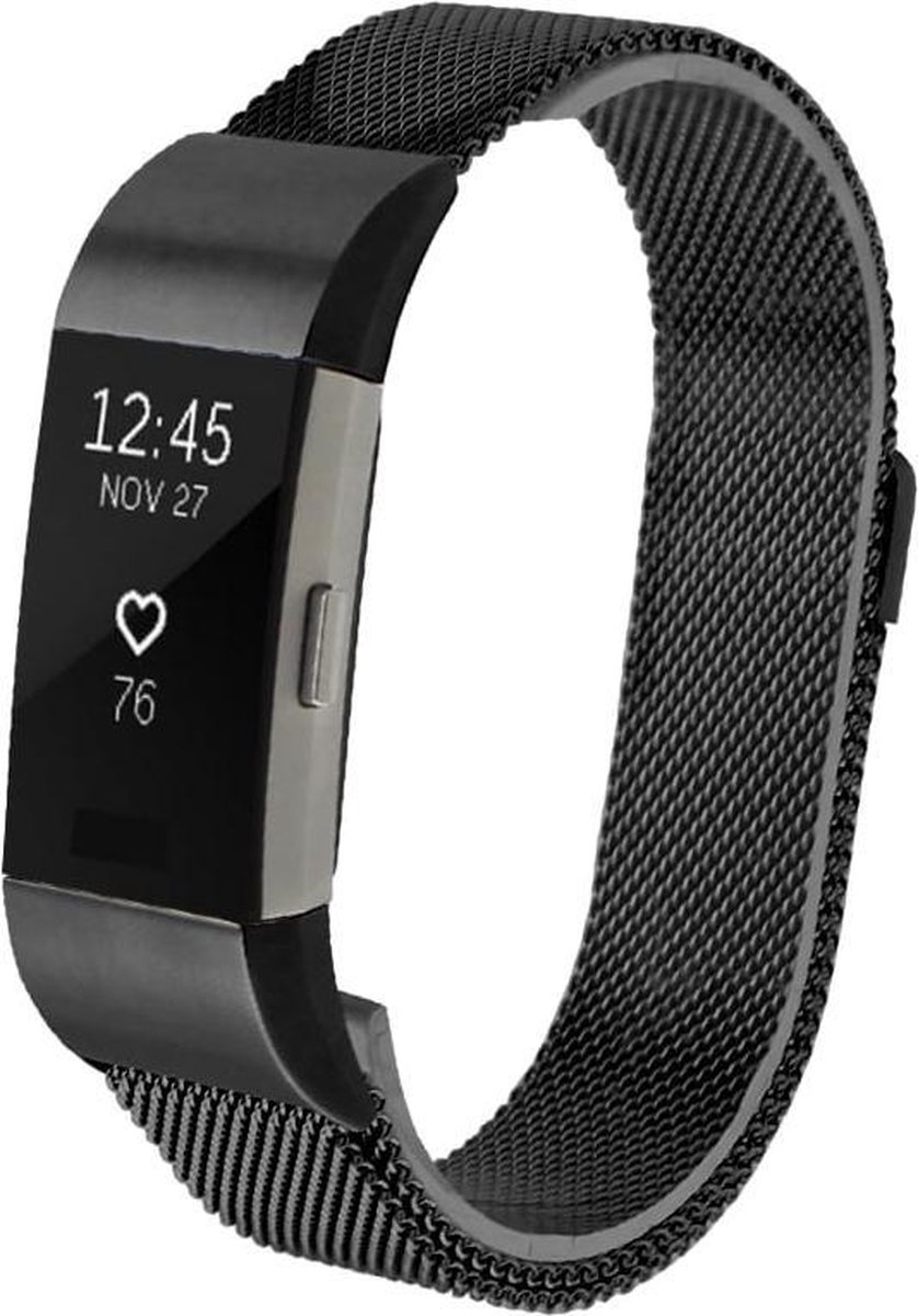 watchbands-shop.nl Milanees bandje - Fitbit Charge 2 - Zwart