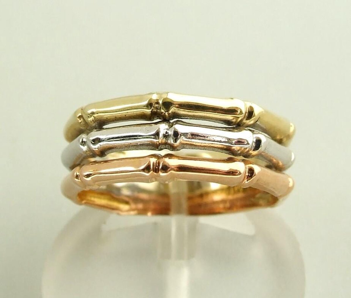 Christian gouden tricolor ring